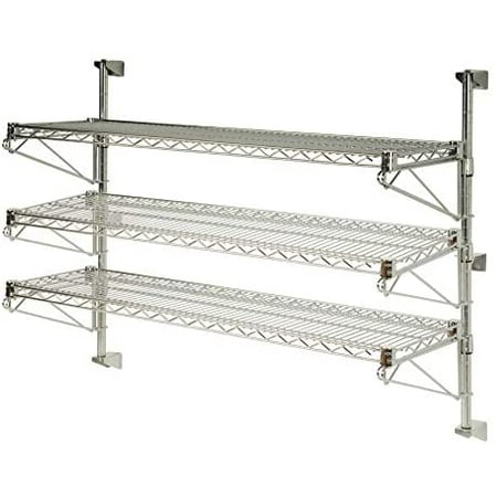 

14 Deep x 60 Wide x 33 High Adjustable 3 Tier Chrome Wall Mount Shelving Kit