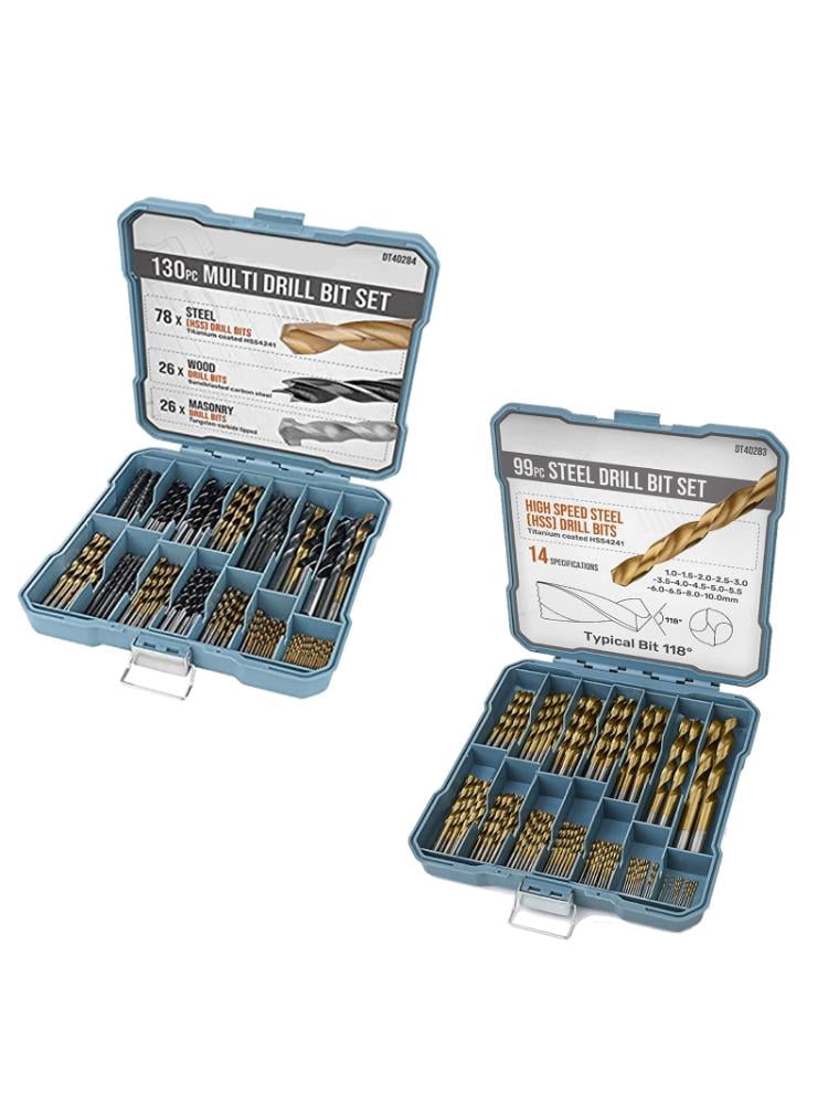 99/130 Pieces HSS Metal Drill Bits Set for Drilling in Metal Plastic Wood Modern DIY Necessary Tools High Hardness
