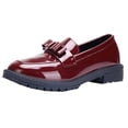 thumbnail image 5 of Slip on Penny Loafers for Women 2025 Spring Glitter Leather Bow Mid Heel Oxfords Dress Shoes, 5 of 8