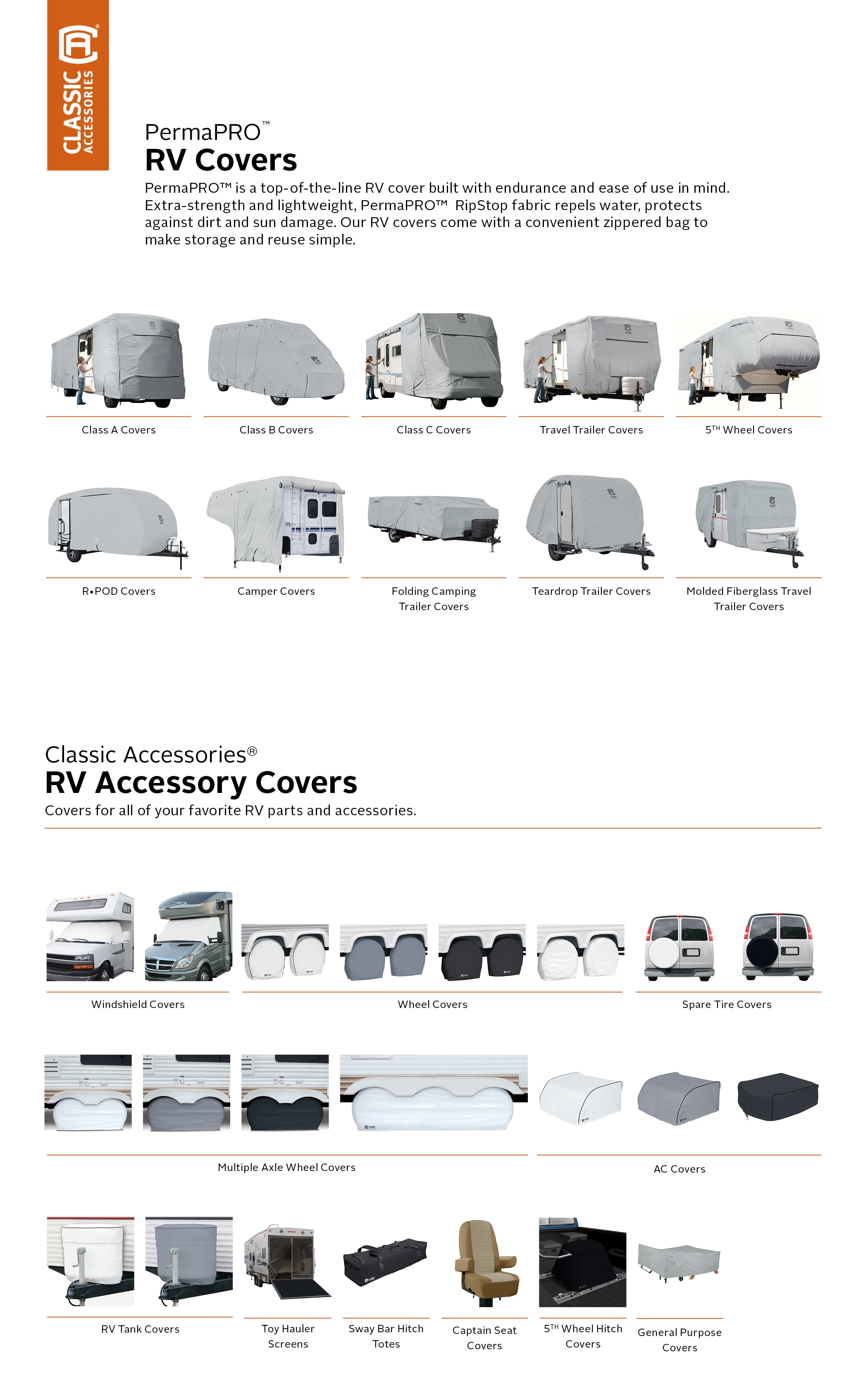 Classic Accessories Over Drive PermaPRO™ Class A RV Cover, Fits 33' - 37' RVs