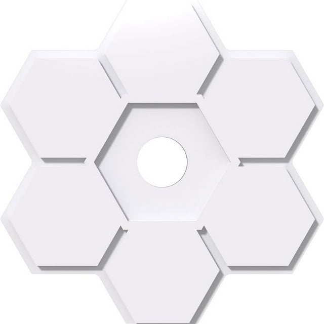 Ekena Millwork CMP40DY-06000 40 in. OD x 6 in. ID Square Daisy Architectural Grade PVC Contemporary Ceiling Medallion