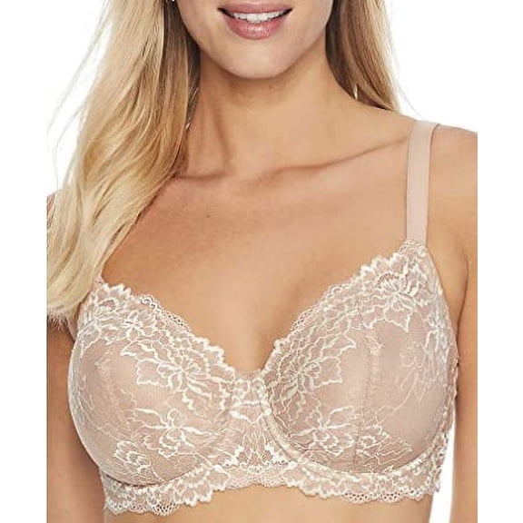 CAMIO MIO Rugby Tan/Vanilla Unlined Lace Full Cup Bra, US 36DD, UK 36DD, NWOT