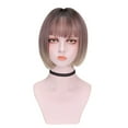 thumbnail image 2 of SUCS Women Short Bob Straight Synthetic Wig Quality Hair Rose GoldGradient 13INCH, 2 of 3