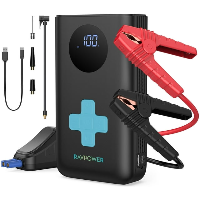 Jump Starter with Air Compressor, 1200A / 11200mAh RAVPower 2in1