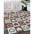 thumbnail image 3 of Ahgly Company Machine Washable Indoor Square Transitional Blue Lagoon Blue Area Rugs, 5' Square, 3 of 7