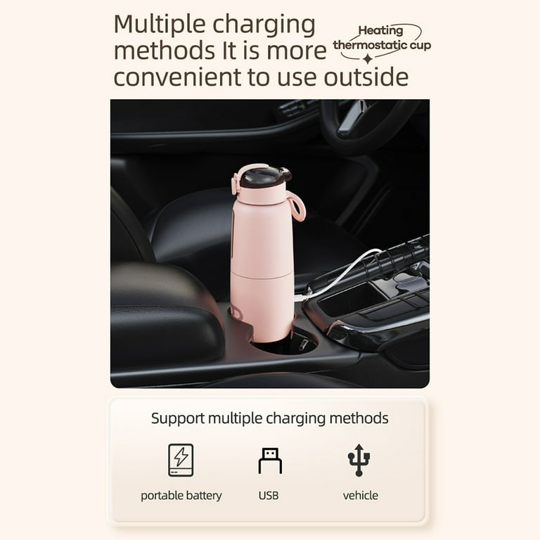 Portable Warmer for Formula 300ml Capacity Precise Control Built-in Battery  Wireless Instant Warmer Electric Kettle for Car Travel Outdoor 