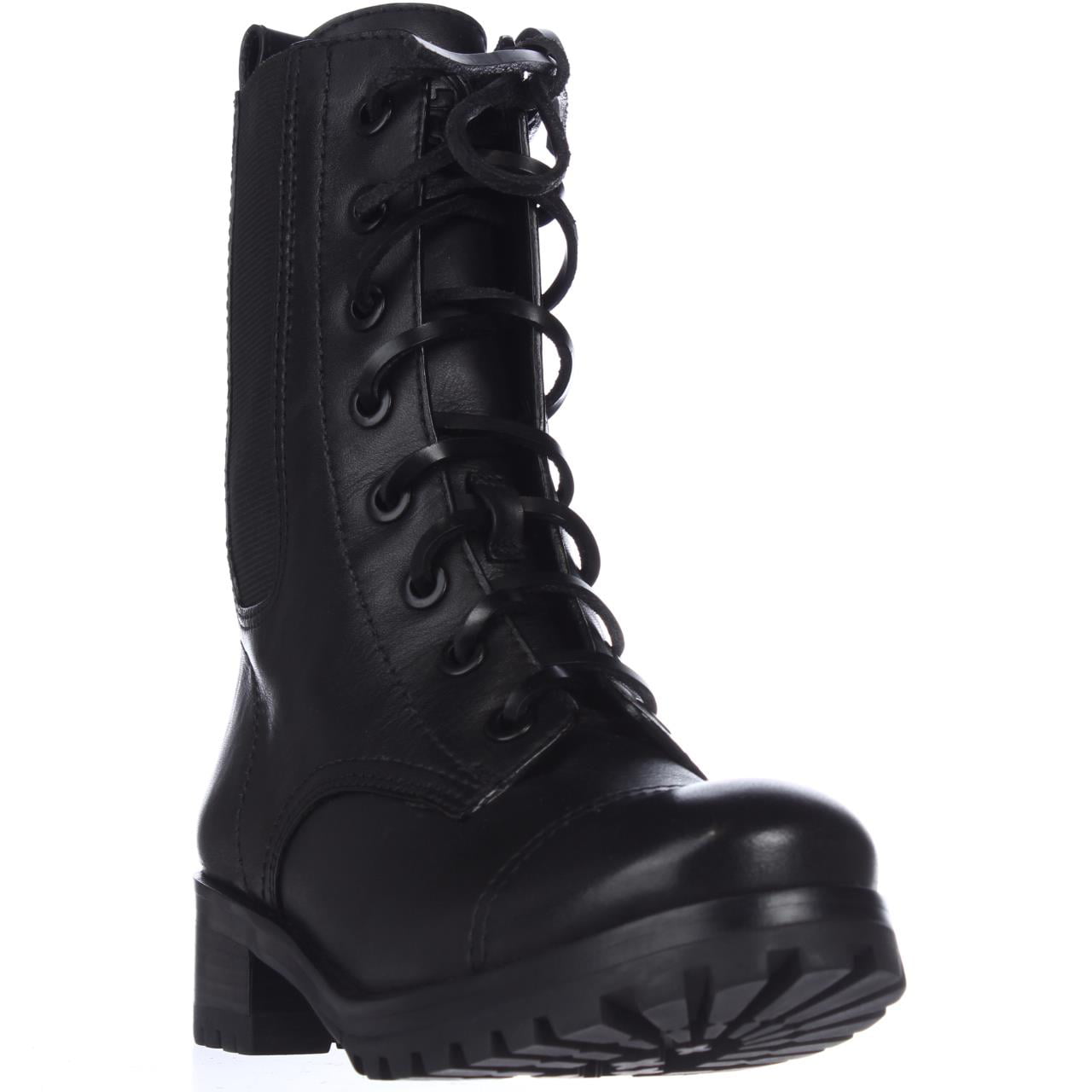 Womens Tory Burch Broome Lace-Up Combat Boots - Black/Black 