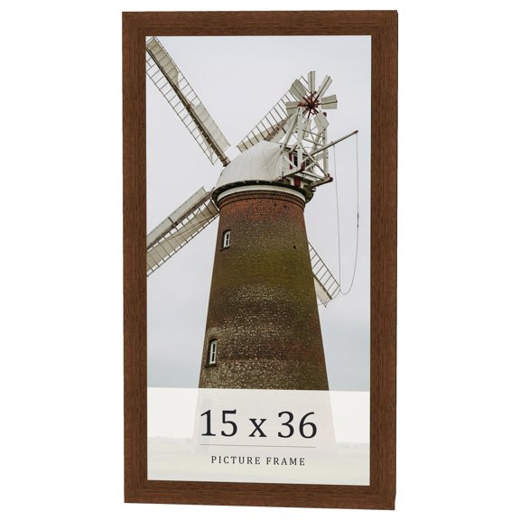 15x36 Brown Real Wood Picture Frame Width 1.25 inches | Interior Frame Depth 0.5 inches | Galvin