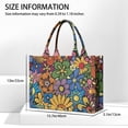 thumbnail image 3 of Large Capacity Tote Bag,Pioneer Flower Floral Print Pattern Handbag Fashion Luxury Tote Bag,15.7"x13"x 5.1" Inches,Laptop Compatible, 3 of 6