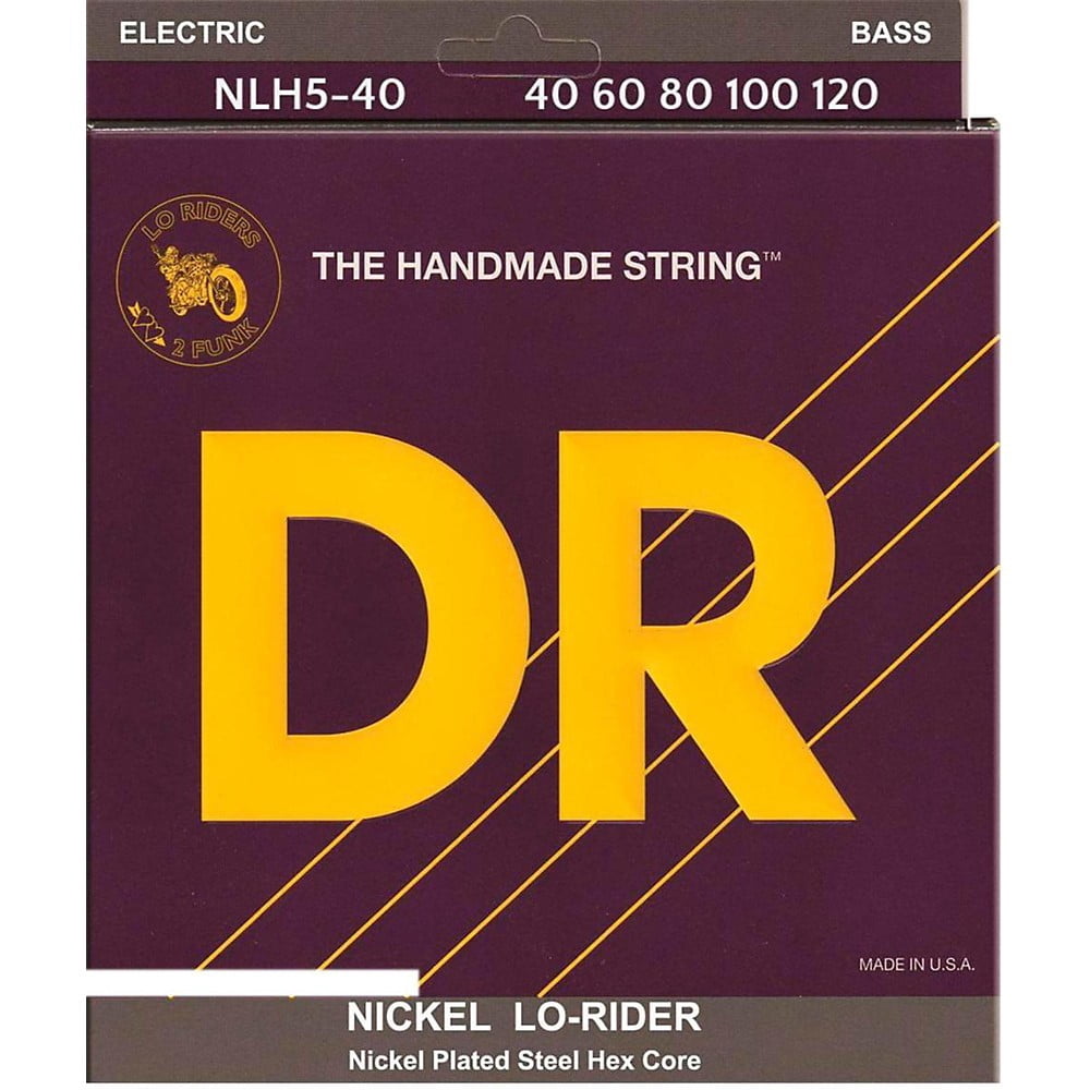 DR Strings NLH5-40 Nickel Lo-Rider 5-String Bass Set, 40-120