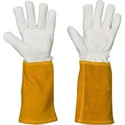 Animal Handling Work Gloves - For Falconry, Dog, Hawk, Cat, Bird and Raptor Handling - Anti Scratch & Bite Leather and Kevlar (Small)