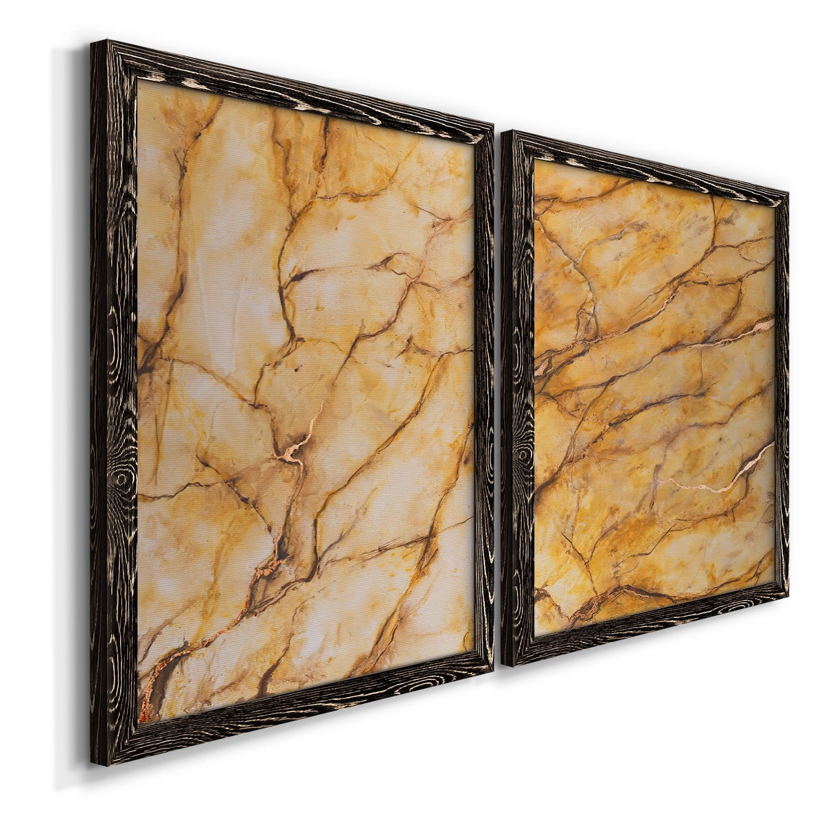 Yellow Marble I - Premium Framed Canvas 2 Piece Set - Ready to Hang