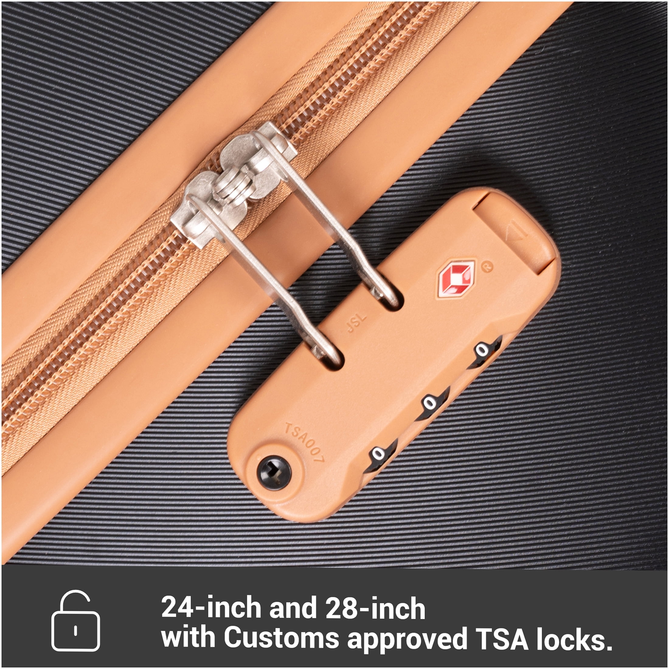 JERFIT ABS+PC Hardshell Luggage Set with TSA Lock, 8-Piece Spinner Suitcase Set Includes Carry-On, Checked Bag, Gym Bag & Storage Bags, Durable Lightweight Travel Luggage for Men Women