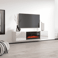 "Luxe BL-EF Floating Fireplace TV Stand, Wall Mount, For 80"" TVs ...