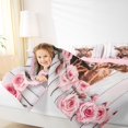 thumbnail image 5 of Feelyou 3D Brown Cow Bedding Comforter Set for Teen, Romantic Pink Rose Twin Comforter Sets, Rustic Lodge Cabin Reversible Bedding Set, Luxury Bedroom Decor, 2 Pieces, 5 of 9