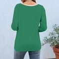 thumbnail image 4 of thefmos Women's Fall Winter Round Neck 3/4 Sleeve Solid Basic Casual Pullover Tops Tshirt Comfy Loose Fit Blouses for Women Cute Trendy Everyday Wear Business Work Clothes, Green L, 4 of 8