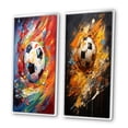 thumbnail image 3 of Designart "modern Soccer Energy" Soccer Framed Wall Art Set Of 2 - Multi-Color Sports Gallery Wall Frame Set For Home Decor, 3 of 7