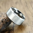 thumbnail image 5 of 10mm Stainless Steel Matte Ring For Male Men's Wedding Band Silver/Black Sz 9-13, 5 of 9