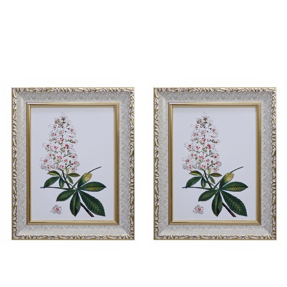 2 Pack White Golden 4" x 6" Picture Frames Tabletop Room Decor Desktop Decor Photo Frame