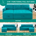 thumbnail image 2 of Laura Reversible Sleeper Sectional Sofa Storage Chaise-Color:Teal,Fabric:Velvet, 2 of 5