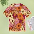 thumbnail image 4 of Nostalgic Vintage Floral Women's Short Sleeve T-Shirt Crew Neck Casual Summer Trendy Loose Fit Tops, 4 of 6