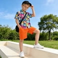 thumbnail image 5 of Dailycode Small Short Sleeve Button Down Shirts Laugh Cats Face Casual Shirt 3-10 Years, 5 of 9