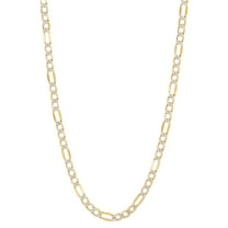 Brilliance Fine Jewelry Sterling Silver 1/20 10K Yellow Gold 3.40MM Hollow Figaro Necklace, 20"