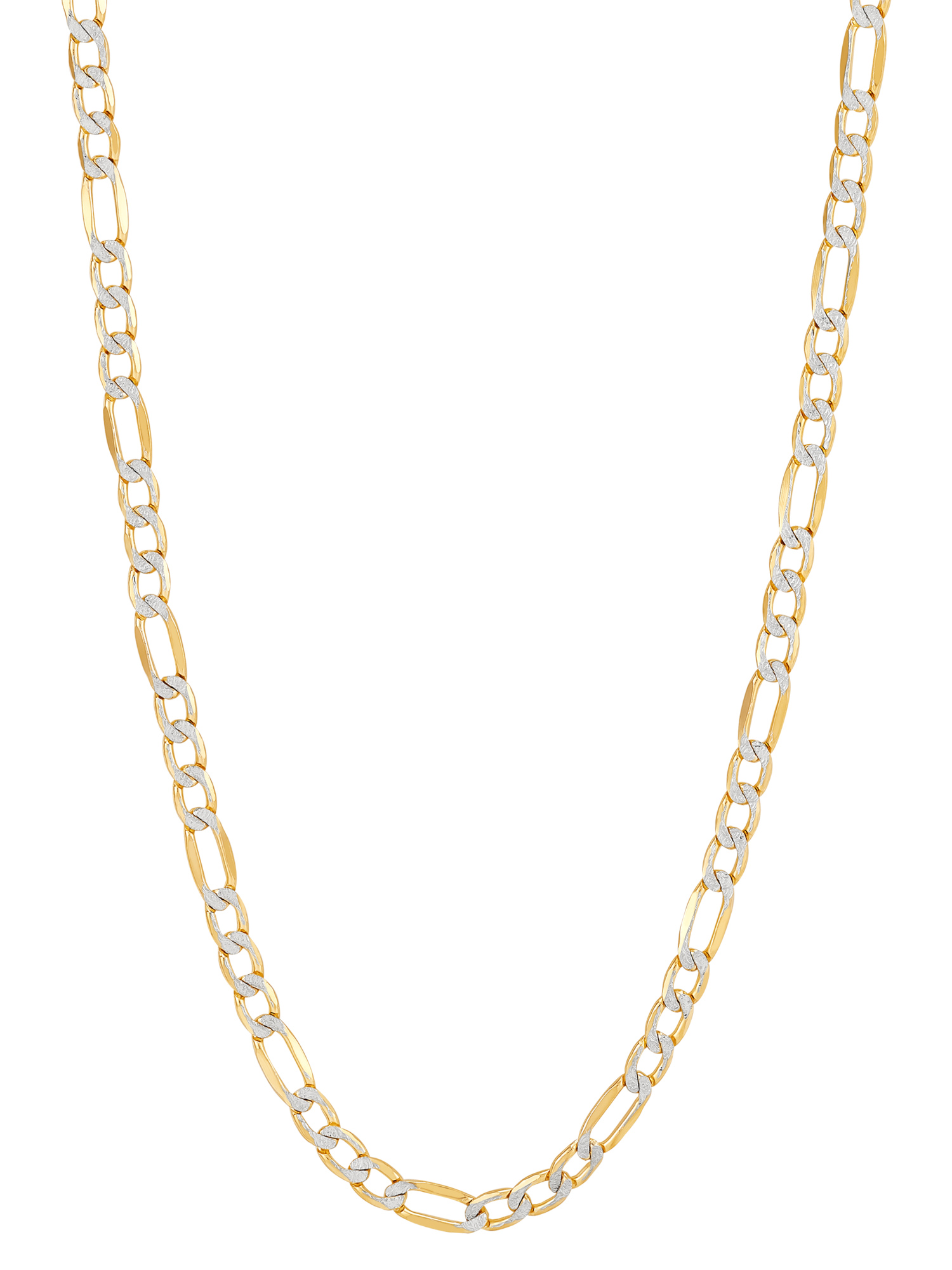 Brilliance Fine Jewelry Sterling Silver 1/20 10K Yellow Gold 3.40MM Hollow Figaro Necklace, 20"
