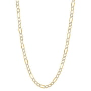 Brilliance Fine Jewelry Sterling Silver 1/20 10K Yellow Gold 3.40MM Hollow Figaro Necklace, 20"