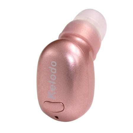 kelodo Bluetooth Earpiece Earbud,Smallest Wireless Headset with Mic and 5.5 Hour Playtime, Mini Earbud for Apple iPhone Samsung Galaxy LG Nokia Motorola HTC Att Smartphones - Rose