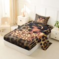 thumbnail image 2 of Castle Fairy Cool Black Girl Twin Sheets 3pcs,Old Fashion Leopard Print Bedding,Brown Black,1 Fitted Sheet, 1 Flat Sheet and 1 Pillowcase, 2 of 6