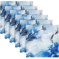thumbnail image 6 of Watercolor Paints Blue Flowers Napkins Reusable Washable Cloth Napkins Set of 4, Soft Comfortable Dinner Napkins for Family Weddings Holiday Party 20 X 20 Inch Washcloth Gift, 6 of 7