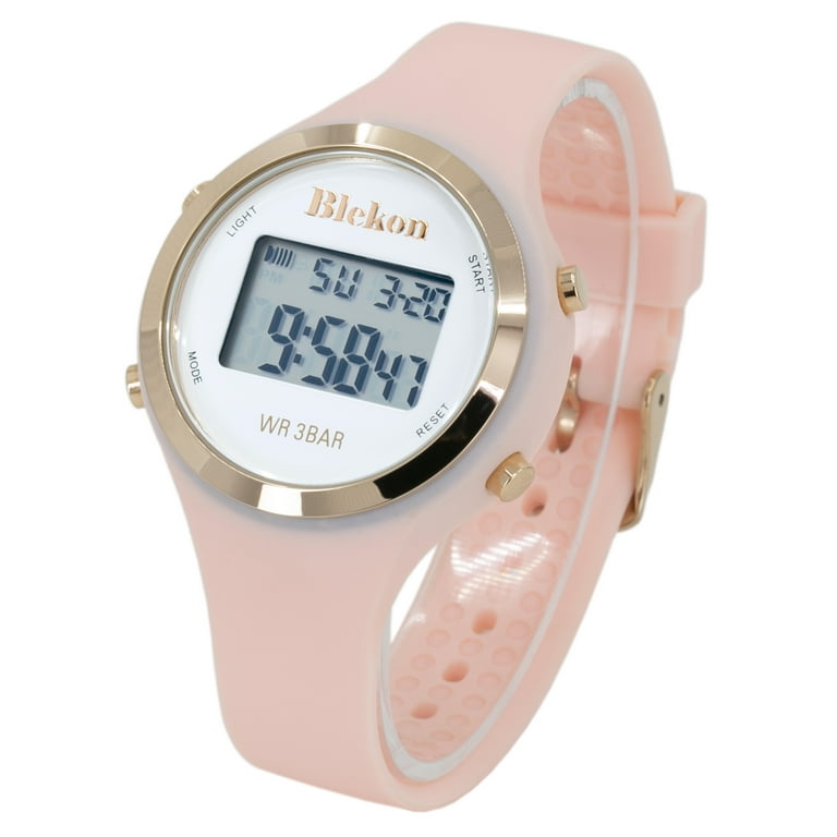 Blekon Orginal Outdoor Sports Womens Digital Watch Light Up Ladies Digital Watches LED Alarm Clock Stopwatch Date and Month Display Digital Watch