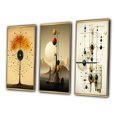 thumbnail image 3 of Designart "Retro Illustration Infinite Possibilities" Modern Geometric Framed Wall Art Set Of 3 - Yellow Abstract Frame Gallery Set For Office Decor, 3 of 6