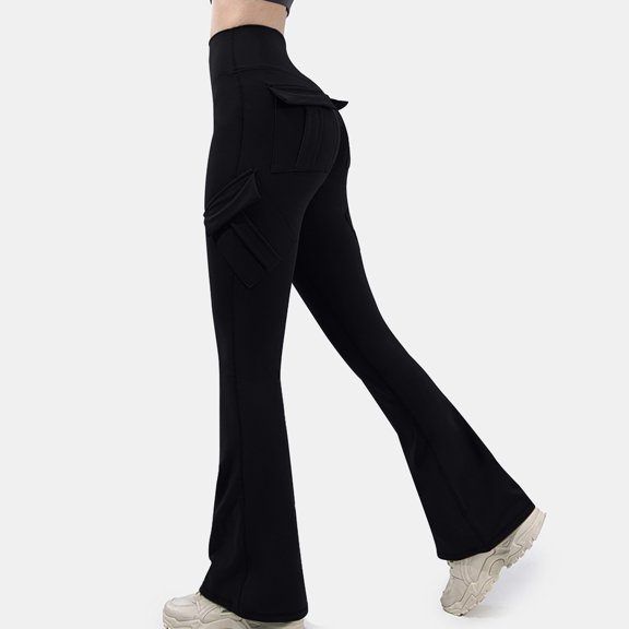 Womens Leggings Women's New Solid Color High Elasticity Aports Lifting Buttocks Tight Fiting And Abdominal Compression Fitness Work Pants Leggings Micro Horn Yoga Pants Pants for Women Black M
