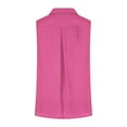 thumbnail image 6 of Dazajoo Linen Sleeveless T Shirts for Women Button Down Lapel Collared Cotton Tank Tops Summer Solid Color Basic Vest Deals Today,Hot Pink,M, 6 of 8