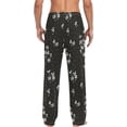 thumbnail image 2 of Men's Pajama Bottoms Little Floral Black Drawstring Lounge Pants Soft Sleepwear Separate Bottoms for Men, 2 of 7