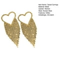 thumbnail image 7 of OPOLSKI 1 Pair Drop Earrings Shining Long Tassel Glitter Temperament Love Heart Full Rhinestone Ear Studs Dangle Earrings Silver, 7 of 7