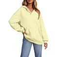 thumbnail image 5 of Womens Hoodies Oversized V Neck Sweatshirts Long Sleeve Pullover Casual Fall Teen Girls Preppy Clothes 2025 Trendy 10-Yellow M, 5 of 5