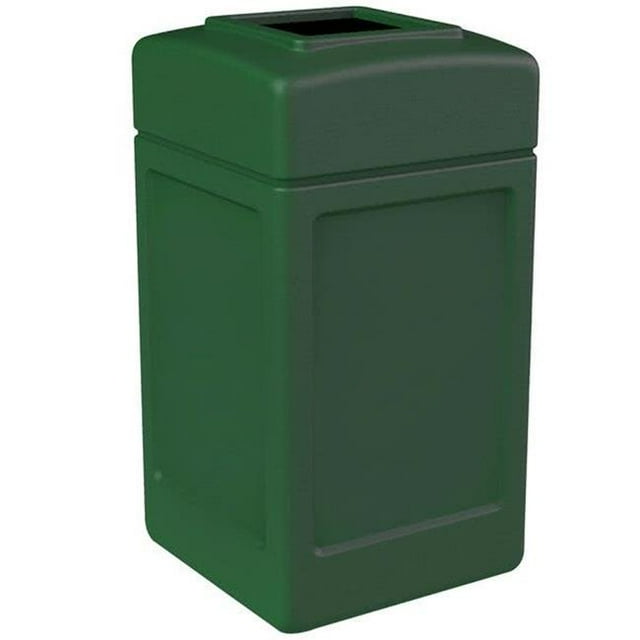 Commercial Zone Products 732153 42 gal PolyTec Series Square Waste Container, Forest Green