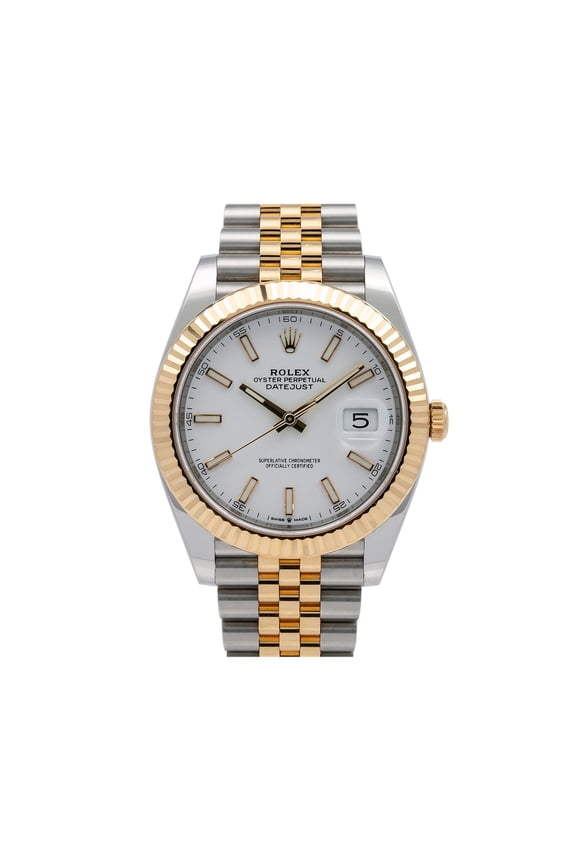 Pre-Owned Rolex Datejust 126333 41MM White Dial With Two Tone Jubilee Bracelet