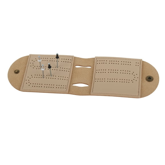 Cards Game Score Board Bag, Lightweight Leather Cribbage Board Game Set Stable Clear for Camping