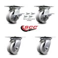 thumbnail image 2 of 4 Inch V Groove Semi Steel Caster Set with Ball Bearing 4 Swivel Lock 2 Brake, 2 of 2