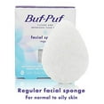 thumbnail image 2 of Buf-Puf Regular Facial Sponge, Dermatologist Developed, Removes Deep Down Dirt & Makeup that Causes Breakouts and Blackheads, Reusable, Exfoliating, White, 1 Count, 2 of 3