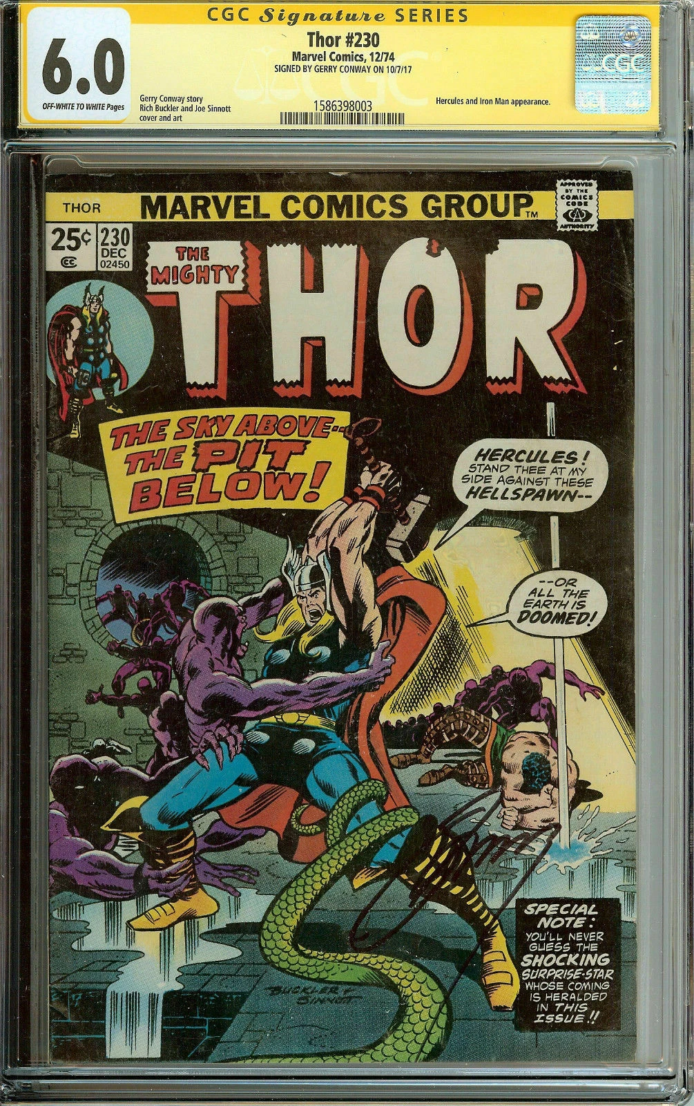 The Mighty Thor #230 Signed by Gerry Conway CGC 6.0