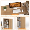 thumbnail image 4 of 48" Computer Desk with 4-Tier Bookcase, Modern Reversible Home office Desk Writing Desk for Small Spaces, Natural, 4 of 7
