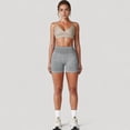 thumbnail image 2 of Women's Ribbed Seamless Biker Shorts with Stretch Fabric and Smooth Fit - Medium, Gray, 2 of 7