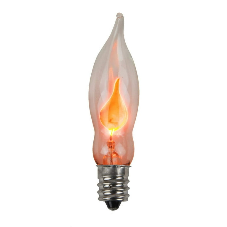 Creative Hobbies Flicker Flame Light Bulbs – 3 Watt, E26 Base, Realistic Orange Glow (Box Of 10)