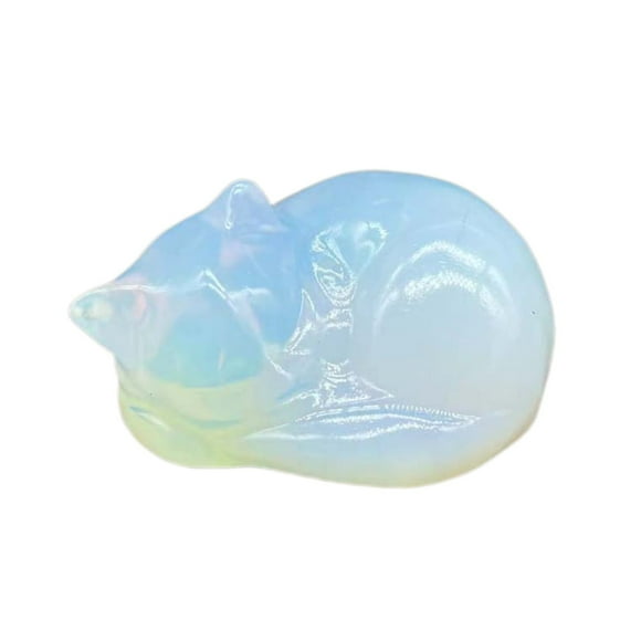 EDHITNR Clearance Cute Sleeping Cats Decoration 4 Cm Semi Stone Carved Powder Crystal Purple Sleeping Cats Black and Friday Deals 90% off