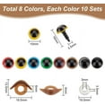 thumbnail image 2 of 80 juegos de ojos de seguridad de 10 mm, ojos artesanales con hebillas para párpados, 8 colores, ojos de peluche, ojos de ganchillo con arandelas, ojos de fieltro, 2 of 6